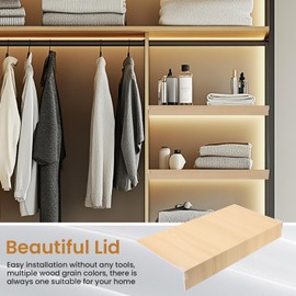 4PCS Wire Shelf Cover 35" L x 16" W PVC Wood-Like Wire Rack Covers Faux Wood Shelf Liners for Pantry Bathroom Kitchen