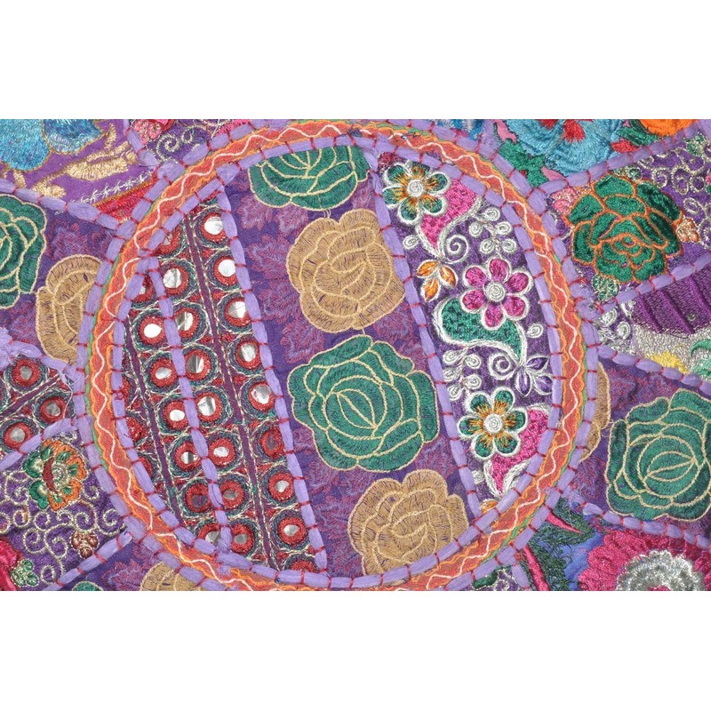 Rastogi Handicrafts Indian Comfortable Floor Cotton Cushion Ottoman Cover Embellished