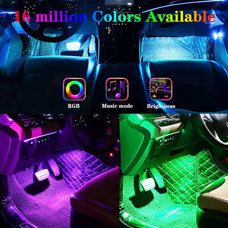 TABEN Car Ambient Lighting Kit 64 Colors RF Remote Controller