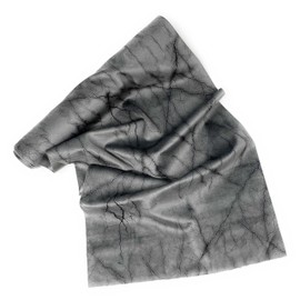 Fashionable table runner in marble design, 28 x 150 cm, table flag, narrow velvet tablecloth (grey marbled)