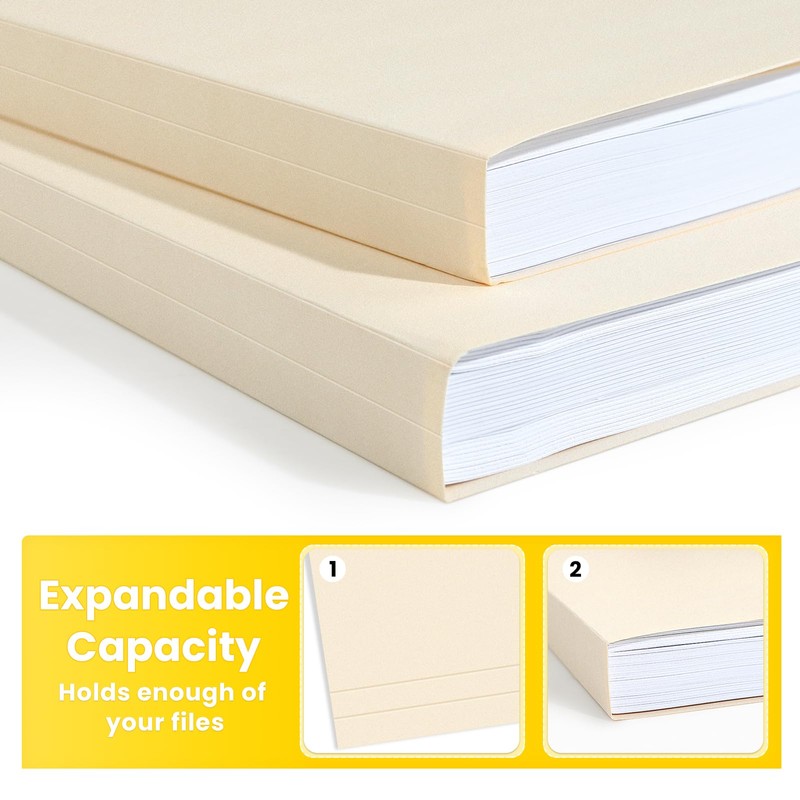 SUNEE File Folders, 30 Pack Manilla Folders 8.5 x 11,