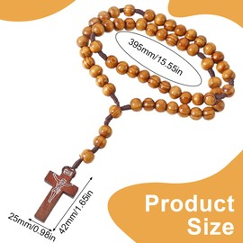 NOPKESV Catholic Rosary Wood for Men and Women