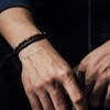 Adorashine Men's Braided Leather Bracelet, 8.3inch Black Braided Leather Stainless