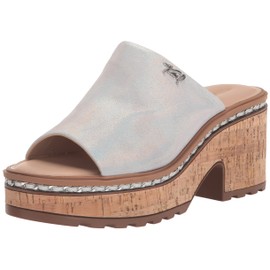 Karl Lagerfeld Paris Women's Carita Wedge Sandal Platform, Iridescent, 7.5