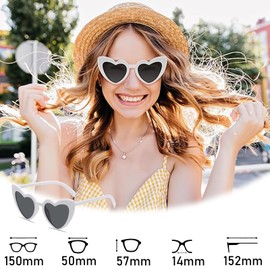 YouthLoxus 10Pack Heart Sunglasses, White Heart Sunglasses, Funky white sunglasses For Women Hen Party, Beachoutdoor Party