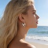 Sttiafay Punk Flame Hoop Earrings Silver Fire Flame Dangle Earrings