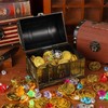 STOBOK 205PCS Kids Treasure Box Pirate Chest Organizer with Gold