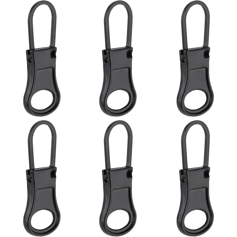 6pcs Replacement Zipper Pull Detachable Zipper Pull Tabs Metal Extender