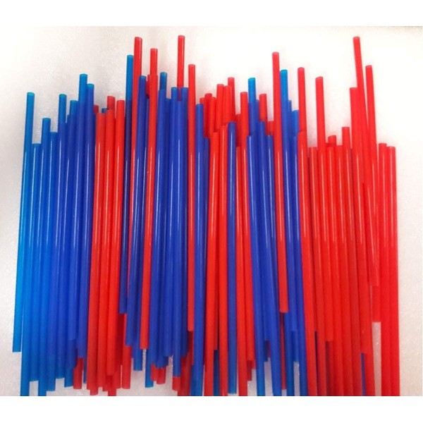 Wow Plastic Disposable Plastic Drinking Straws - 500 count (Red/Blue) - Value Pack