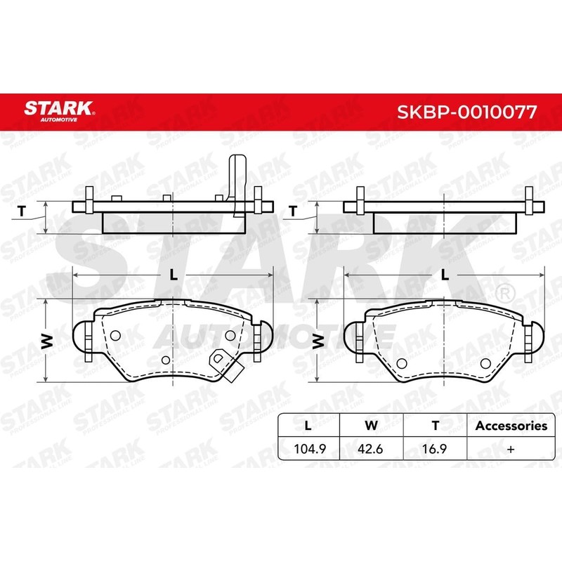 STARK SKBP-0010077 Brake Pad Set, Disc Brake Disc Brake Pads,
