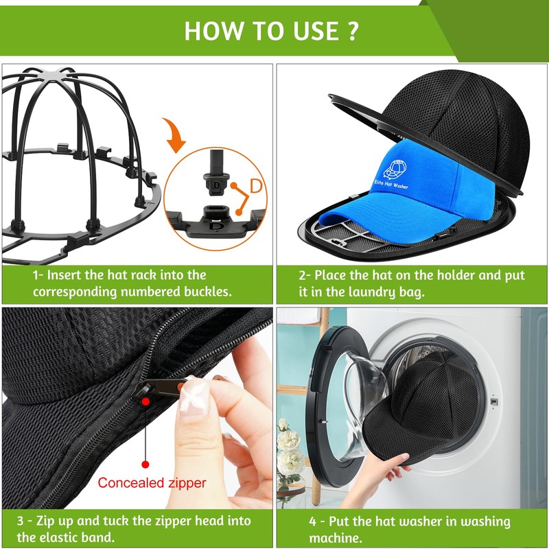 Eiito Hat Washer Cage, Hat Washer for Baseball Caps, Hats