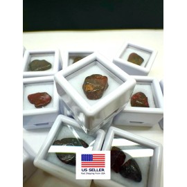 High5Jewelry Natural Garnet Earth Mined Brazilian Rough Red Garnet Loose Gemstone W/ Capsule