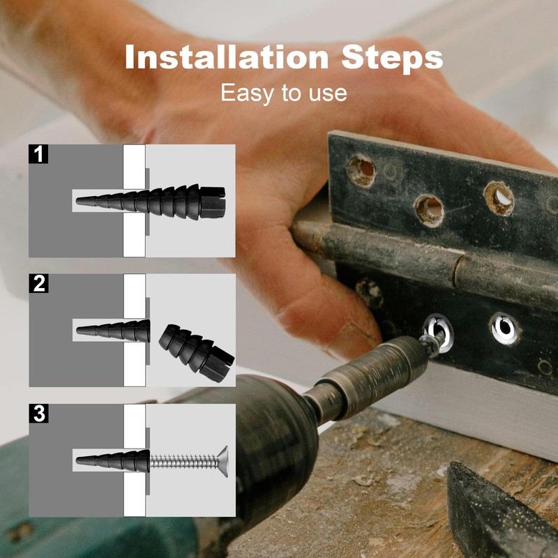 Haespot White 12PCS Stripped Screw Hole Repair Anchor, Door Hinge