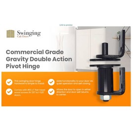 S7512 Commercial Grade Gravity Double Action Pivot Hinge - Saloon Door Hinges, Swinging & Cafe Doors, Heavy Duty Hinges Hardware with Hold-Open Feature and Cafe Door Hinge (Brass, 1 Pack)