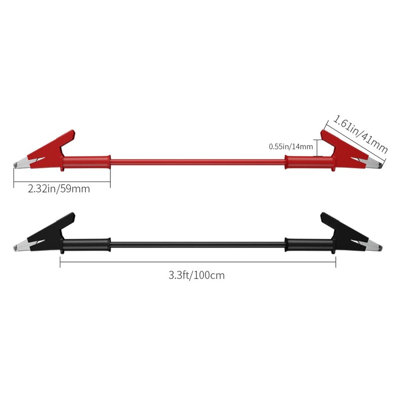 CZJZDZ 2pcs Alligator Clips Test Lead Dual Ended Crocodile 15A
