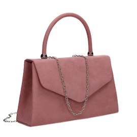 SwankySwans Women's Kendall Suede Clutch Bag, Blush, One Size