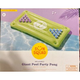 Sun Squad Giant Pool Party Beer Pong Inflatable Float Summer Fun Game NEW