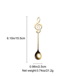 Music Note Spoons 6-Pack Creative Cute Teaspoons 18/10 Stainless Steel Staff Musical Notation Shaped Coffee Spoons by IRONX (multi-color music note)