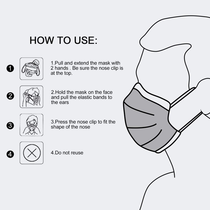 NUÜR 50pcs Tie Dye 3 Ply Disposable Face Mask, Mask