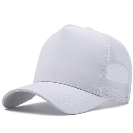 YAMEE Baseball Cap Men's Large Head High Crown XXL, Baseball Cap Men's Summer Breathable Mesh Baseball Cap Women's Adjustable Lightweight Cap Unisex Outdoor Sun Protection Trucker Hat, White