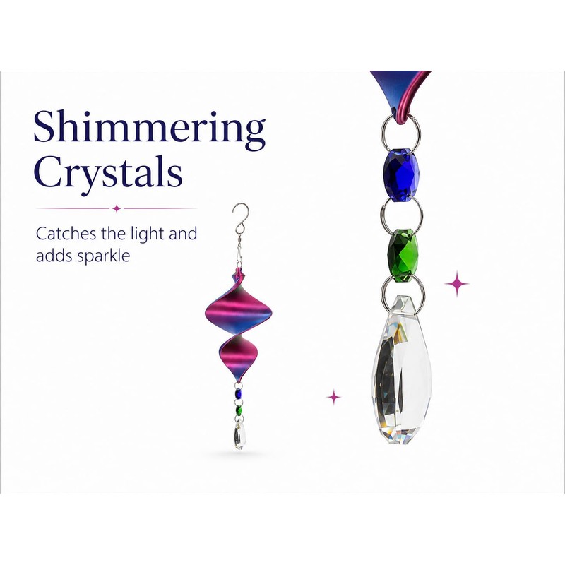 Shimmerz Cyclone Small Green Wind Spinner Hanging Garden Ornament Crystal