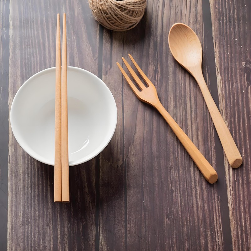 IOLOYU Chopsticks Set Spoon Fork Set of 3 Pcs Chopsticks