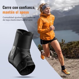 Tobillera Delgada Y Ajustada, Unisex, Con Diseño De Cordones Rápidos Y Dos Almohadillas Automoldeantes Para Estabilidad Del Tobillo, Adecuada Para Correr, Deportes Y Otras Actividades (Negro - Talla L (Tobillo: 33-35 cm))