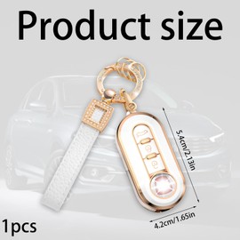 1Pc For Fiat 500 Key Covers Scratch Resistant for Fiat 500 Key Cover Rainproof to Fiat 500 Keyring for Fiat Suitable of Fiat 500 500l 500L 500C 500X Brava Bravo Lancia Ducato Panda Stilo Punto Etc