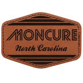 Moncure North Carolina City Retro Souvenir 2x3 Hexagonal Iron-on Leatherette Patch with Adhesive 4-Pack
