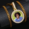 YIMERAIRE Custom Picture Necklace Personalzied Mini Round Photo Pendant Full