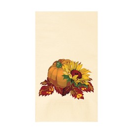 Hoffmaster 831215 Fall Bounty Ecru Printed Dinner Napkin, 2-Ply, 1/8 Fold, 15" Width x 17" Length (4 Packs of 250) (Pack of 1000)