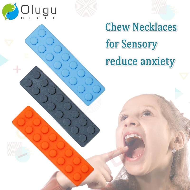 Chewing Necklace for Kids Sensory, Blocks Sensory Necklace for Chewing