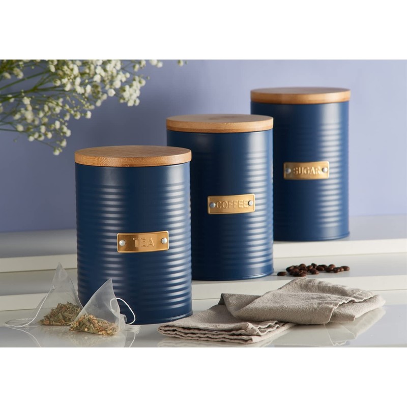 Typhoon Otto 1401.228 Sugar Bowl, Steel, Bamboo, 1.4 Litres, Blue