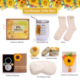 60th Birthday Gifts for Women,Sunflower Birthday Gifts for 60 years Old Women,Happy 60th Birthday Gifts Ideas for Women Turning 60