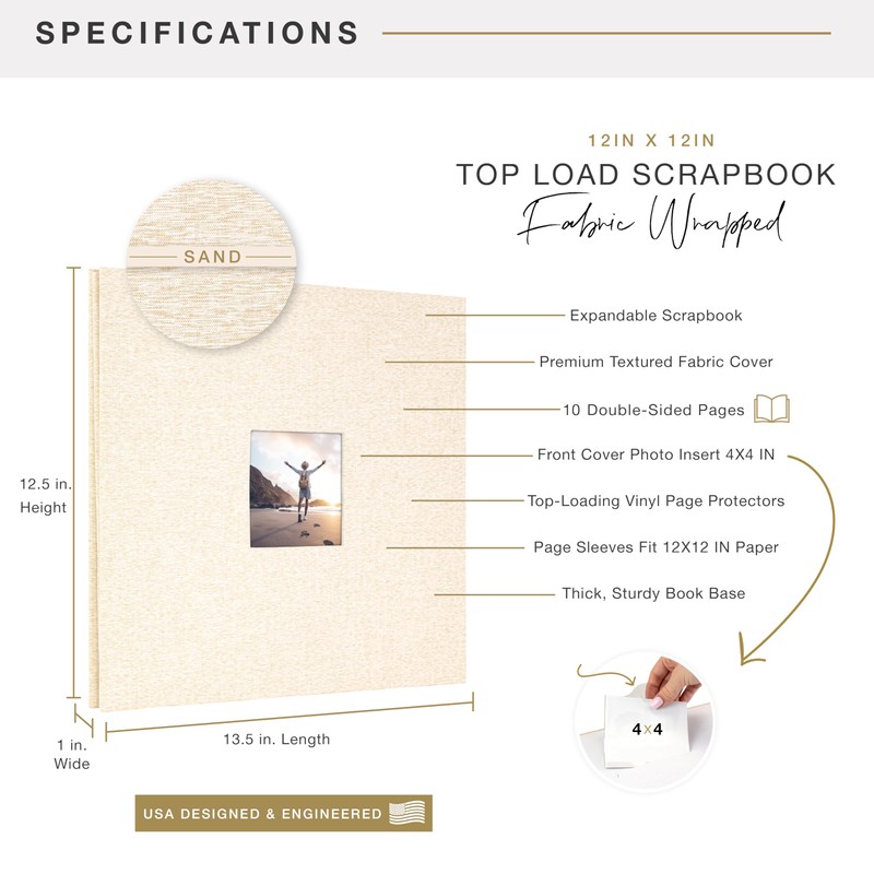 12x12 Fabric Scrapbook, Sand