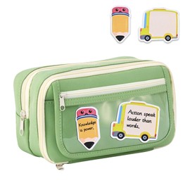 Estuche para Lpices de Gran Capacidad,Cartucheras Escolares,con 2 Notas Autoadhesivas,Estuche de Lpices con Compartimento Expandible,Organizador de...