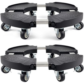 TreeGun 2 Pack Plant Caddy with Wheels Heavy Duty with 8 Lockable Casters, Rolling Plant Stand Adjustable for 8inch-22inch Outdoor Indoor Large Plant, Plant Stand with Wheels 500lbs Capacity
