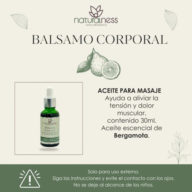 Aceite Para Relajante Masaje Balsamo Coorporal -tamaño 30ml