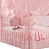 Luxury Princess 3 Side Openings Post Bed Curtain Canopy Netting
