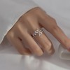MASOP Ring Sterling Silver 925 Branch Leaf Adjustable Open Rings