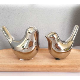 ITrixgan Cute Bedroom Decor Birds, Silver Cute Home Decor, Small Table Decor Items, Modern Silver Cute Decor for Living Room Shelf Bookshelf Table Top