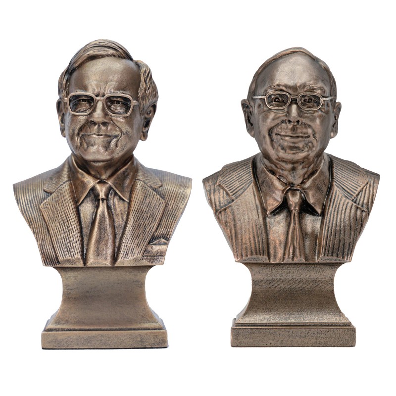 Warren Buffett & Charlie Munger Bust Statue Sculpture Berkshire Hathaway