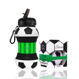 Kinder-Trinkflasche – Fußball-Geschenk für Jungen, BPA-frei, faltbar, tropfenfest, hält Trinkflasche, für Kinder, die Sie brauchen – 550 ml