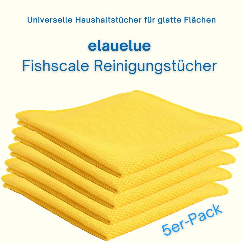 elauelue Fishscale Cleaning Cloths Pack of 5 - Fish Scale