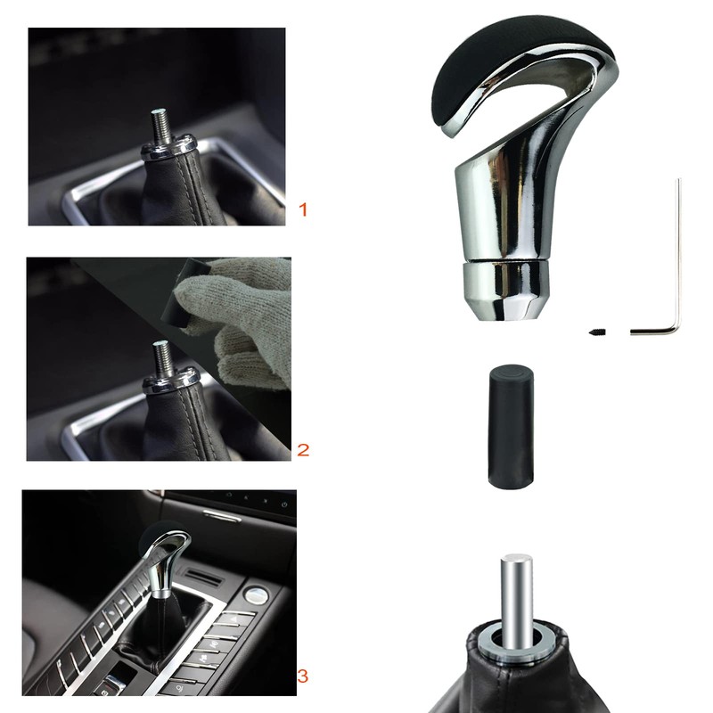 Lunsom R-Shape Shift Knob Metal Car Shift Lever Knob Suitable