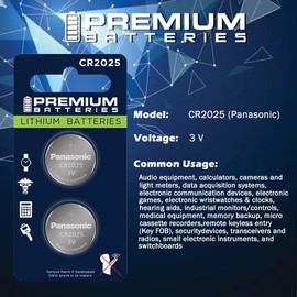 Premium Panasonic CR2025 Lithium 3V Coin Cell - Japanese Engineered High Capacity Batteries (4 Pack)