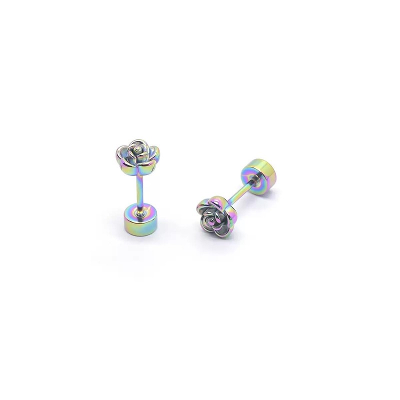Onnzin Titanium Earrings,Hypoallergenic Rose Earrings for Sensitive Ears