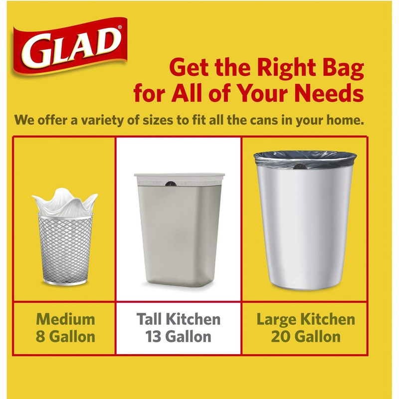 Glad OdorShield Trash Bag, White, 80 Count