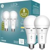 GE LED+ Battery Backup A21 LED Light Bulbs, Rechargeable Light