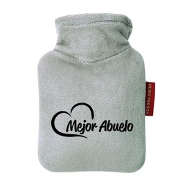 Huuraa Taschenwärmer Mejor Abuelo Corazón Geschenk 0,2 Liter Grey Mini Veloursbezug Mejor Abuelo Geschenkidee